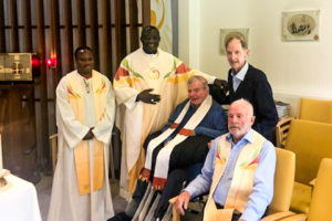 Bishop Niyiring with four other Augustinians